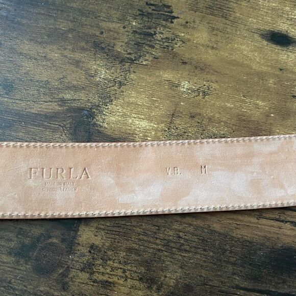 FURLA Orange Leather Statement Belt / like New